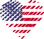 Logo of The Best Dating Sites - USA, Heart Shaped Image of USA flag.